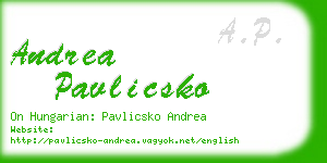 andrea pavlicsko business card